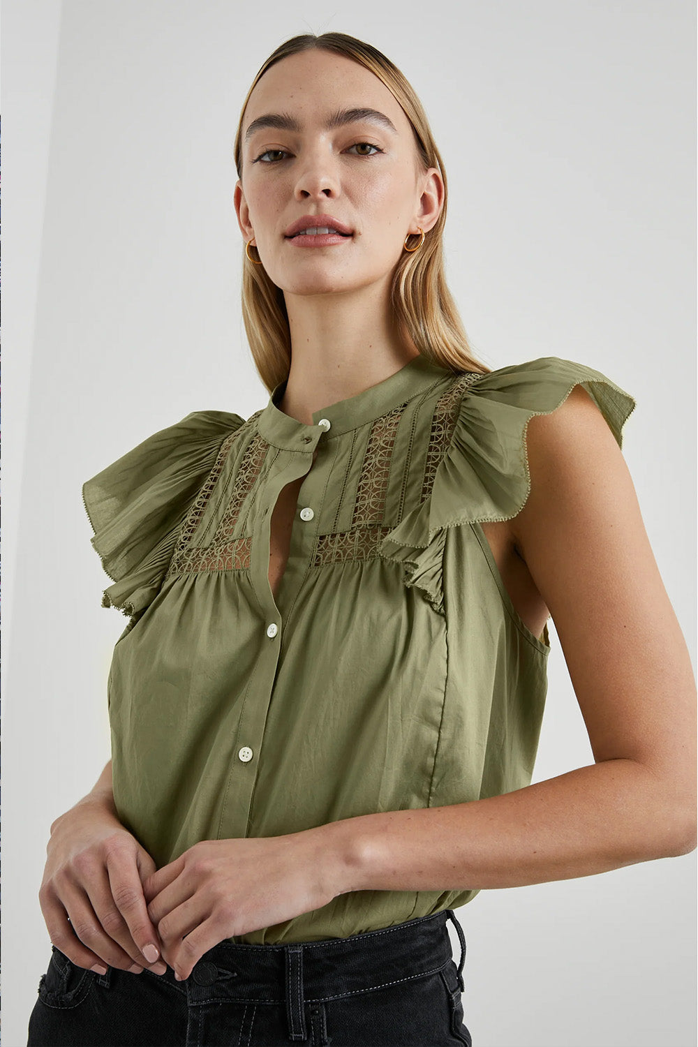 RAILS - LOUELLA TOP CANTEEN GREEN WAS $389