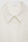 anine bing braxton shirt ivory and blue monogram stripe