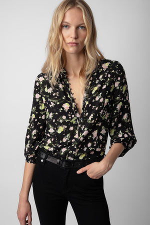 ZADIG ET VOLTAIRE - TWINA SOFT CRINKLE ROSE BLOUSE