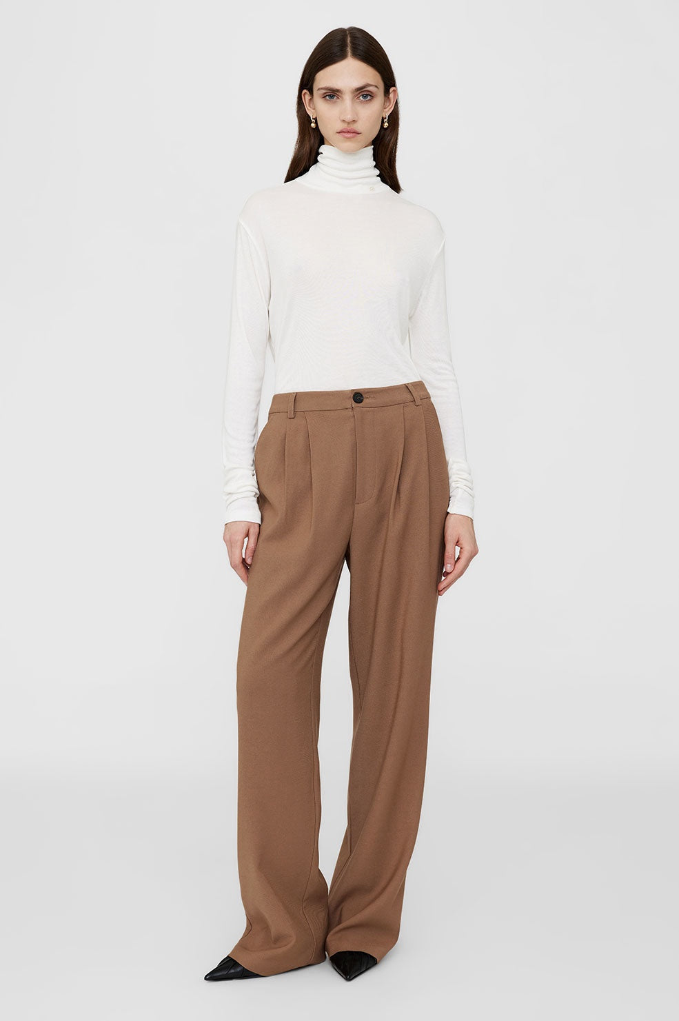 ANINE BING - CARRIE PANT CAMEL TWILL WAS $649