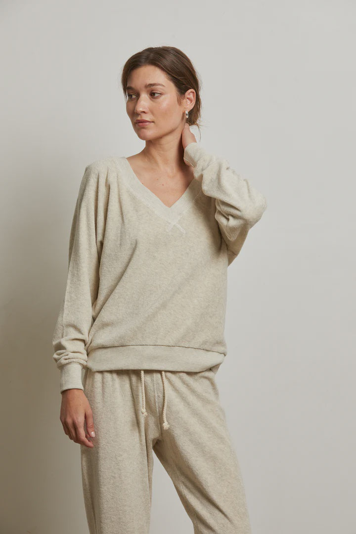 PERFECT WHITE TEE - SONNY LOOP TERRY OATMEAL