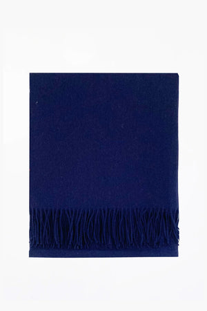 aethera serene shawl lambswool navy scarf