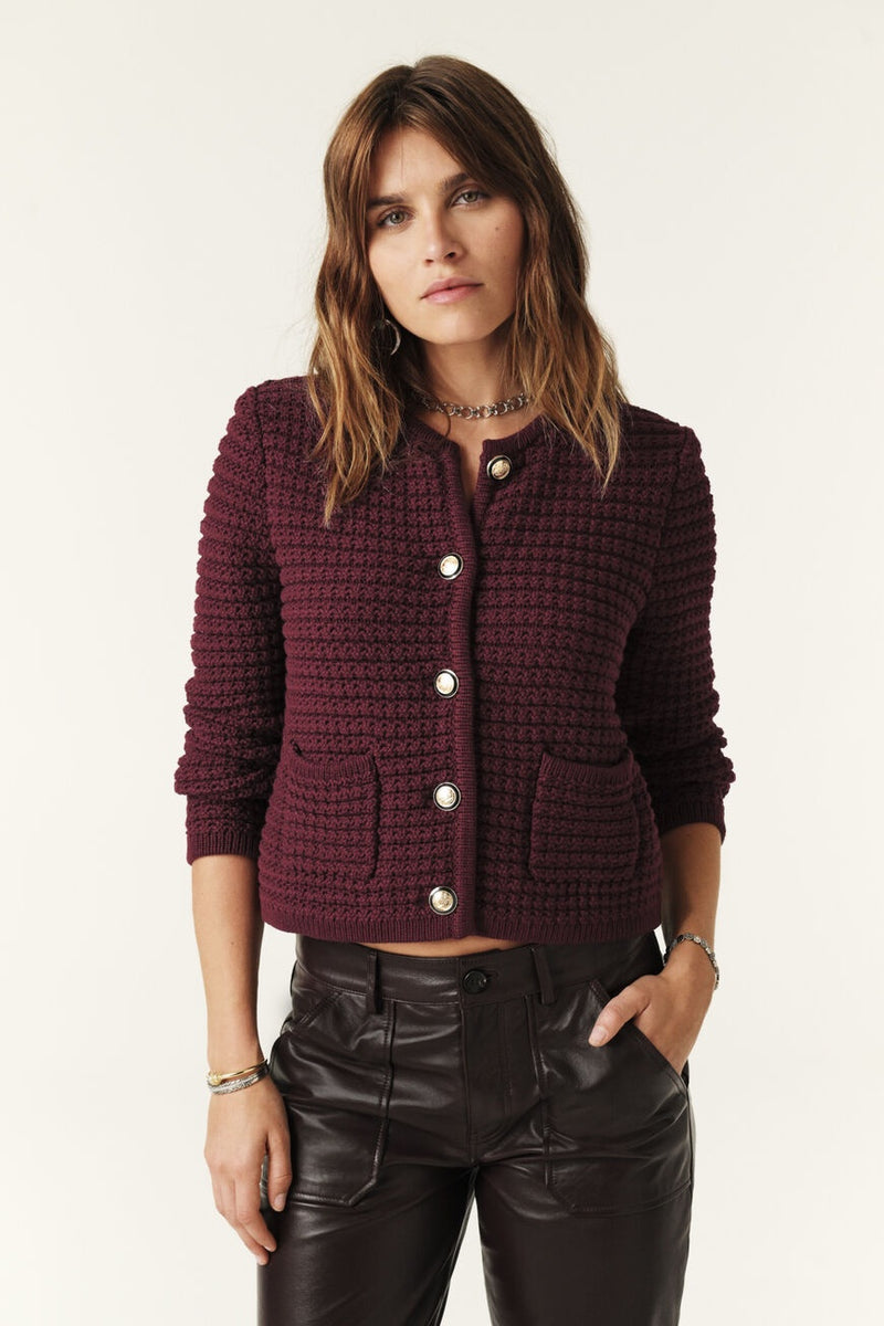 BA&SH - GASPARD BORDEAUX CARDIGAN