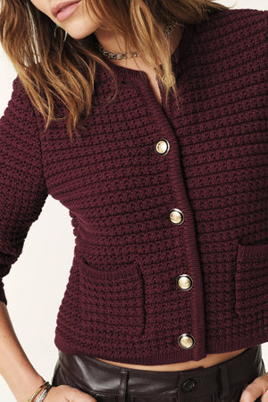 BA&SH - GASPARD BORDEAUX CARDIGAN