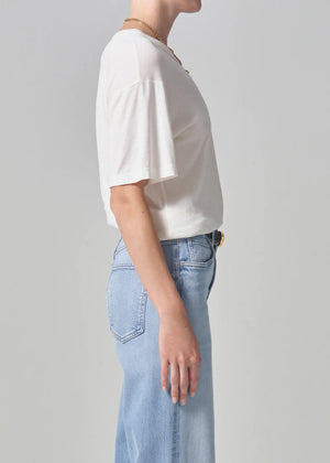 CITIZENS OF HUMANITY - ELISABETTA RELAXED TEE OFF WHITE