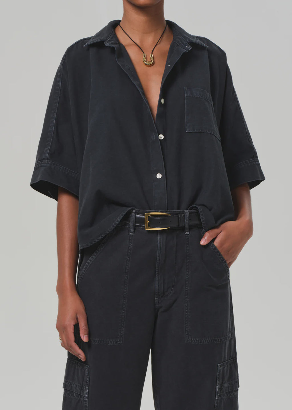 CITIZENS OF HUMANITY - CLAIRE ORIGAMI SHIRT BLACK