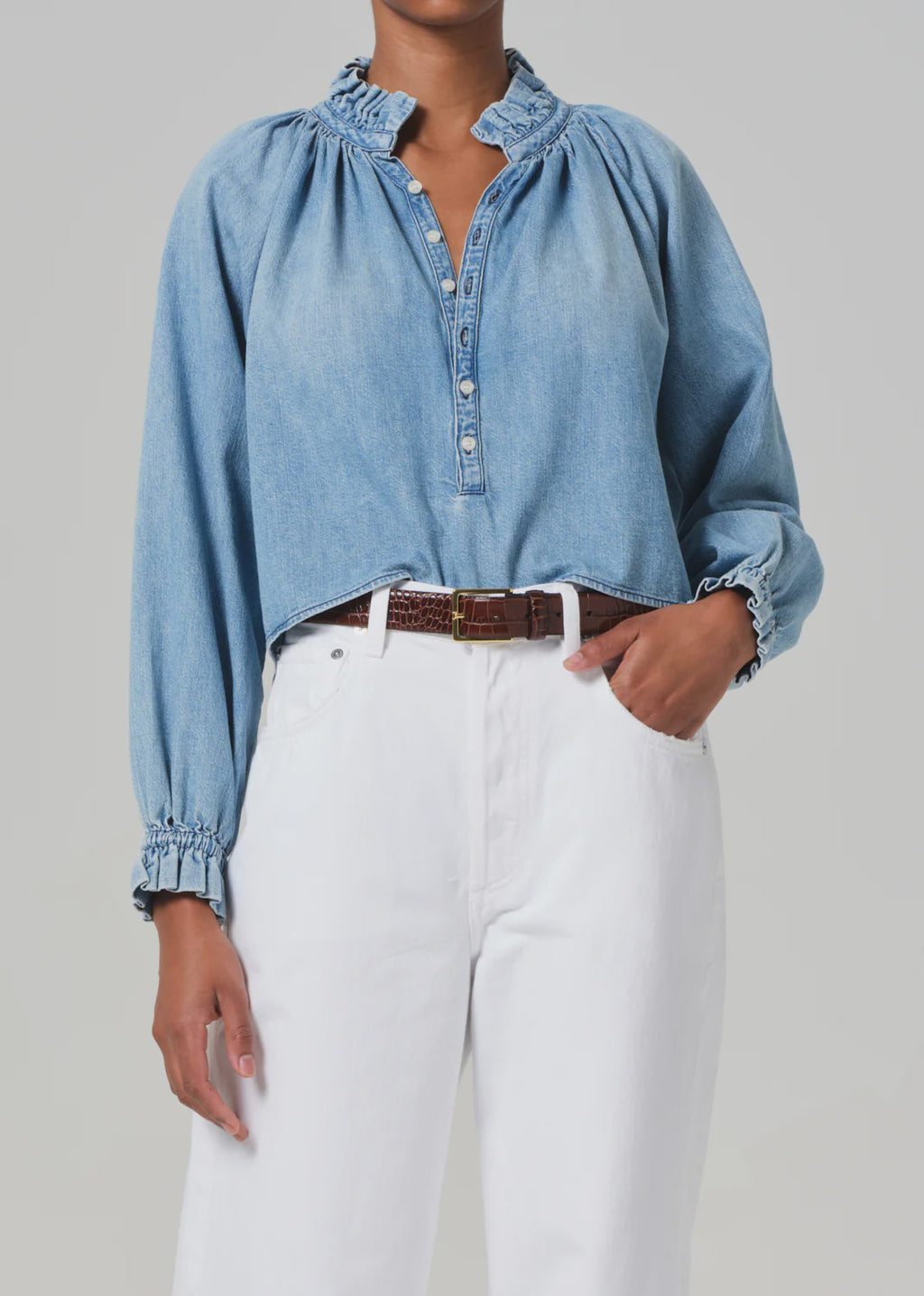 CITIZENS OF HUMANITY - IRIS RUFFLED TOP ROWAN