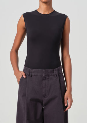 AGOLDE - AURA SLEEVELESS BLACK BODYSUIT