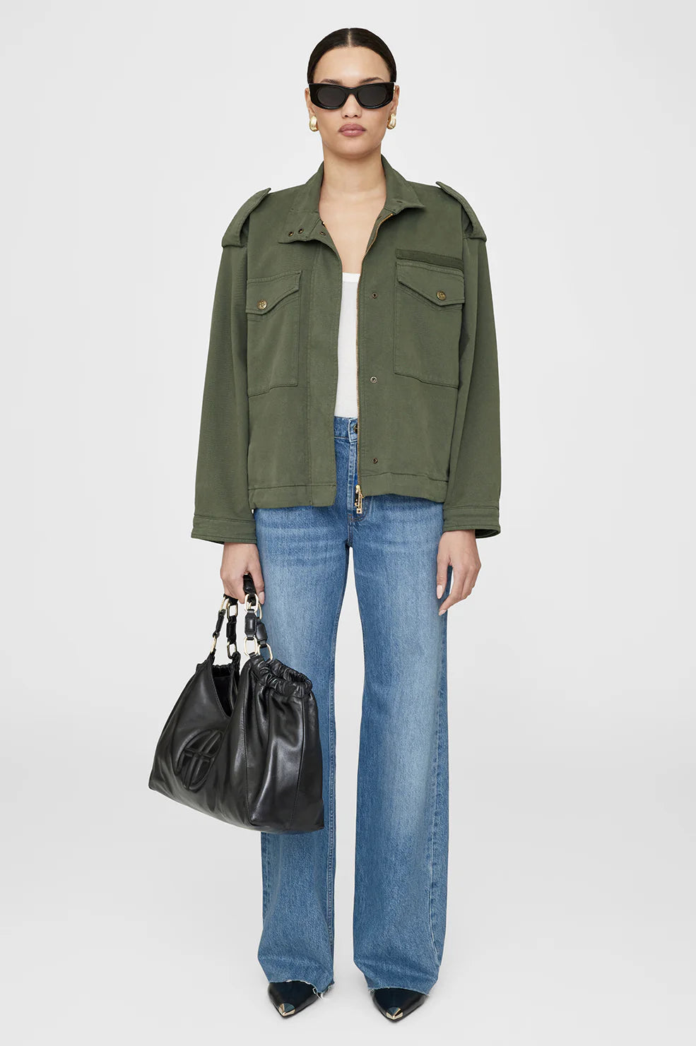 anine bing audrey jacket army green