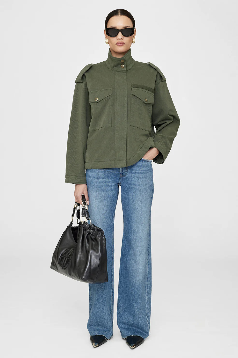 anine bing audrey jacket army green