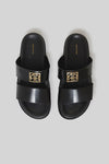 anine bing parker slides monogram high shine black