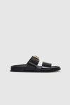 anine bing parker slides monogram high shine black