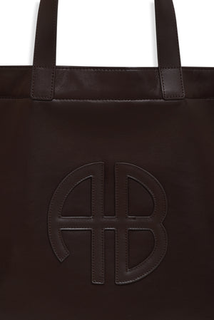 ANINE BING - LARGE RIO TOTE DARK BROWN