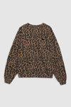 ANINE BING - MILES SWEATSHIRT - BLACK AND BROWN LEOPARD
