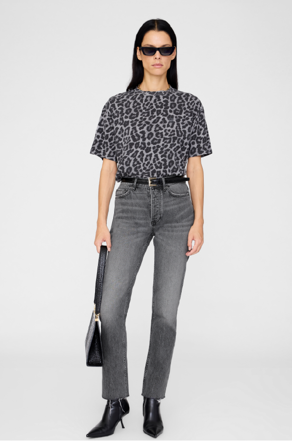 ANINE BING - COHEN TEE GREY LEOPARD