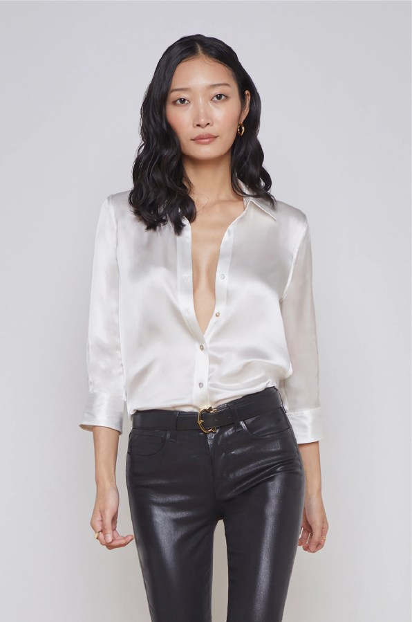 L 'AGENCE - DANI SILK BLOUSE IVORY