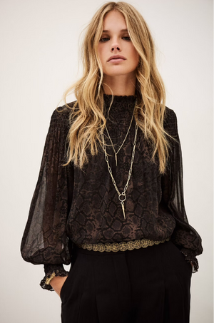BA&SH - SHAMY BLOUSE IN MARRON