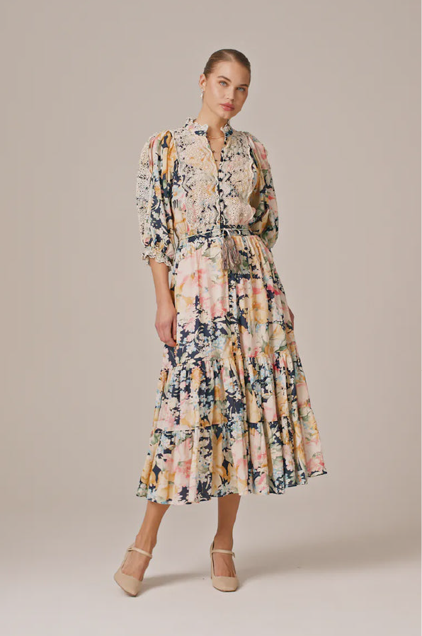 Cotton Slub Midi Dress in Botanic Cotton Slub Midi Dress in Botanic