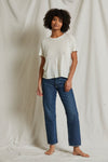 PERFECT WHITE TEE - PATSY LINEN JERSEY CREW TEE NATURAL