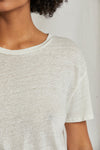 PERFECT WHITE TEE - PATSY LINEN JERSEY CREW TEE NATURAL