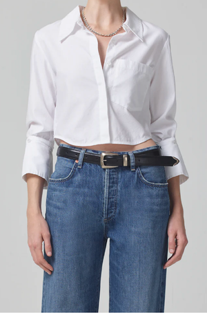 CITIZENS OF HUMANITY - BEA CROP WHITE SHIRT