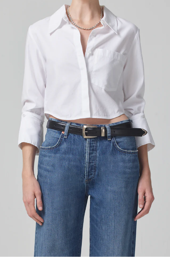 CITIZENS OF HUMANITY - BEA CROP WHITE SHIRT