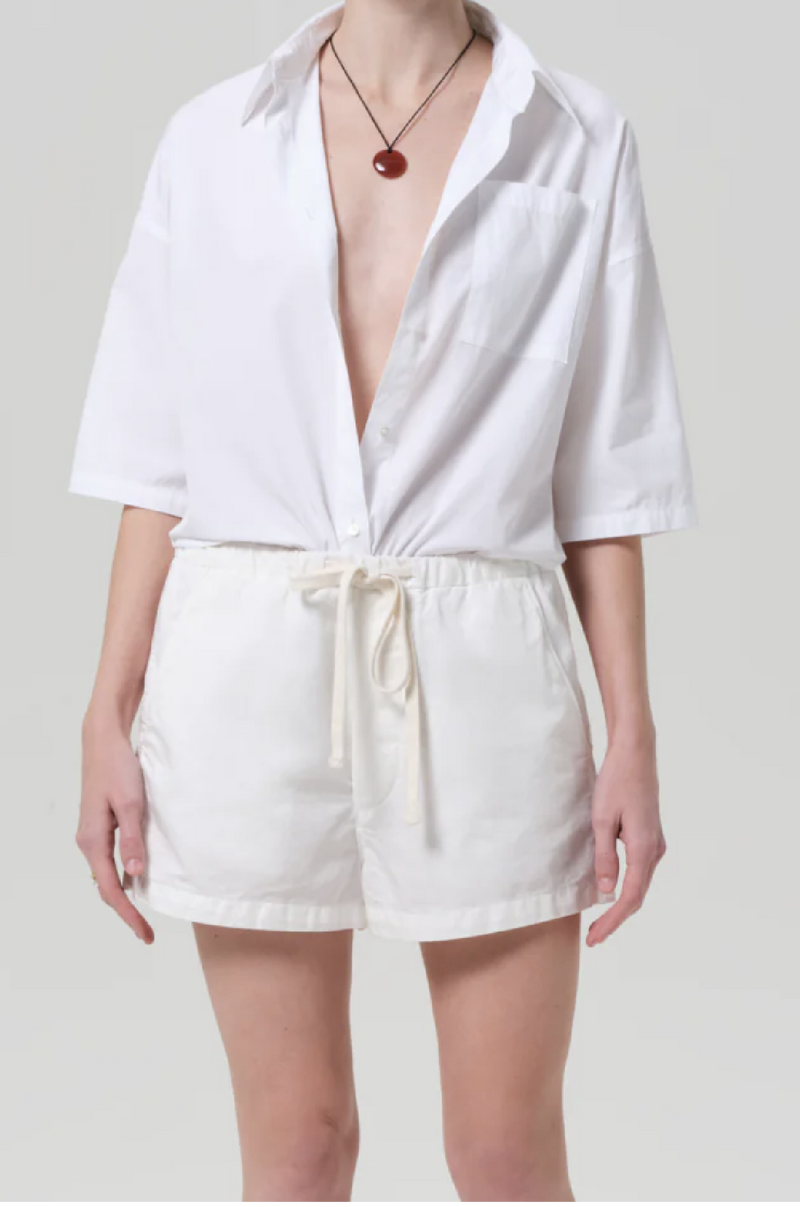 CITIZENS OF HUMANITY - FRANCES CROPPED CAPE BUTTON UP WHITE