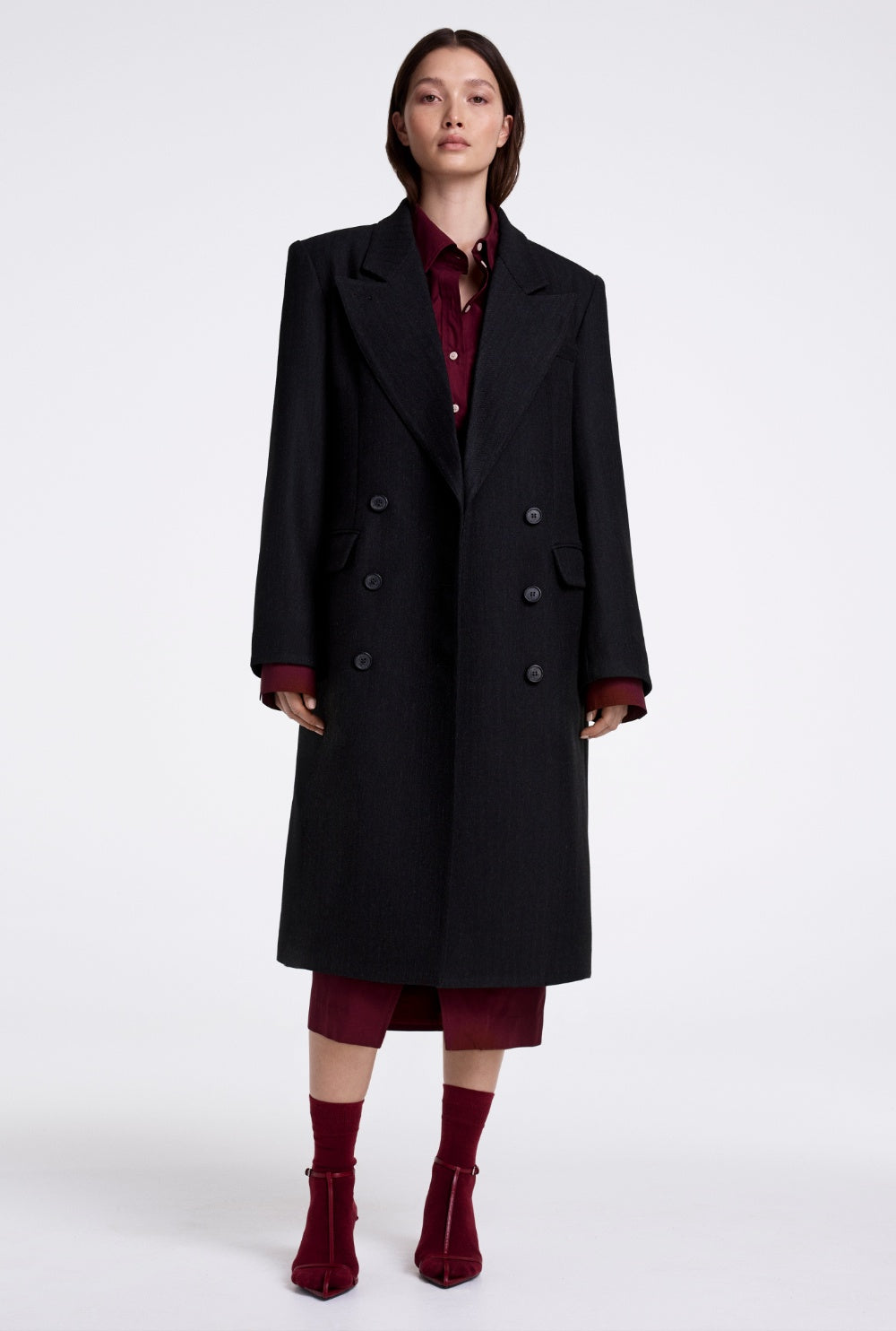 SMYTHE - DB TOPCOAT CARBON HERRINGBONE
