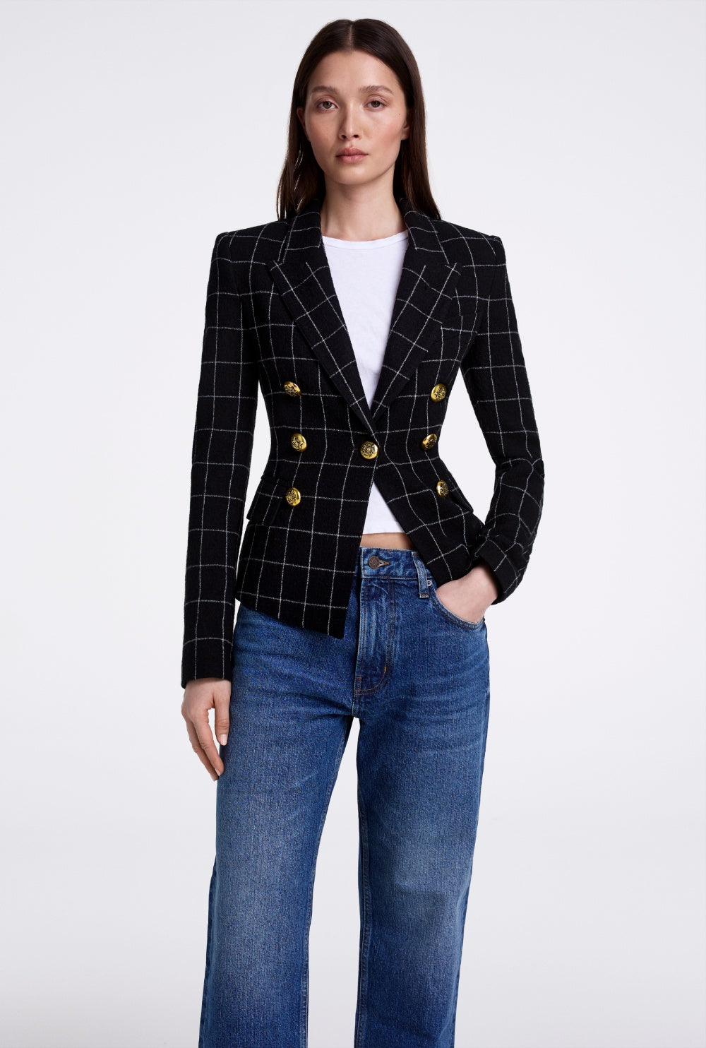 SMYTHE - MINI NOT A DB BLAZER BLACK GRID