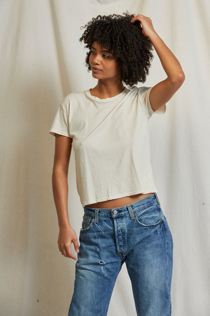 PERFECT WHITE TEE - HARLEY BOXY CREW SUGAR