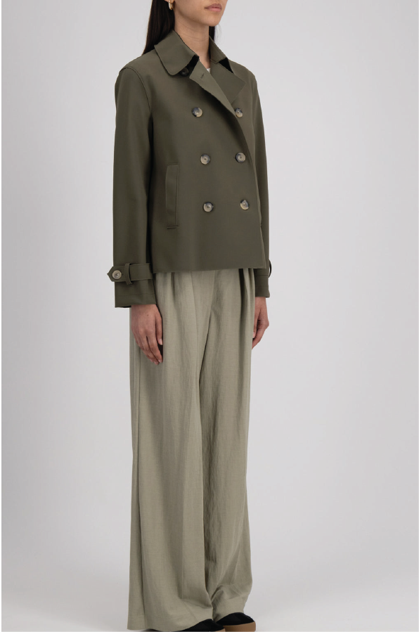 HARRIS WHARF LONDON - CROPPED TRENCH SCUBA KHAKI