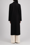 HARRIS WHARF LONDON - LONG BOXY COAT LIGHT PRESSED WOOL BLACK