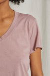 PERFECT WHITE TEE - HENDRIX BASIC V NECK MAUVE