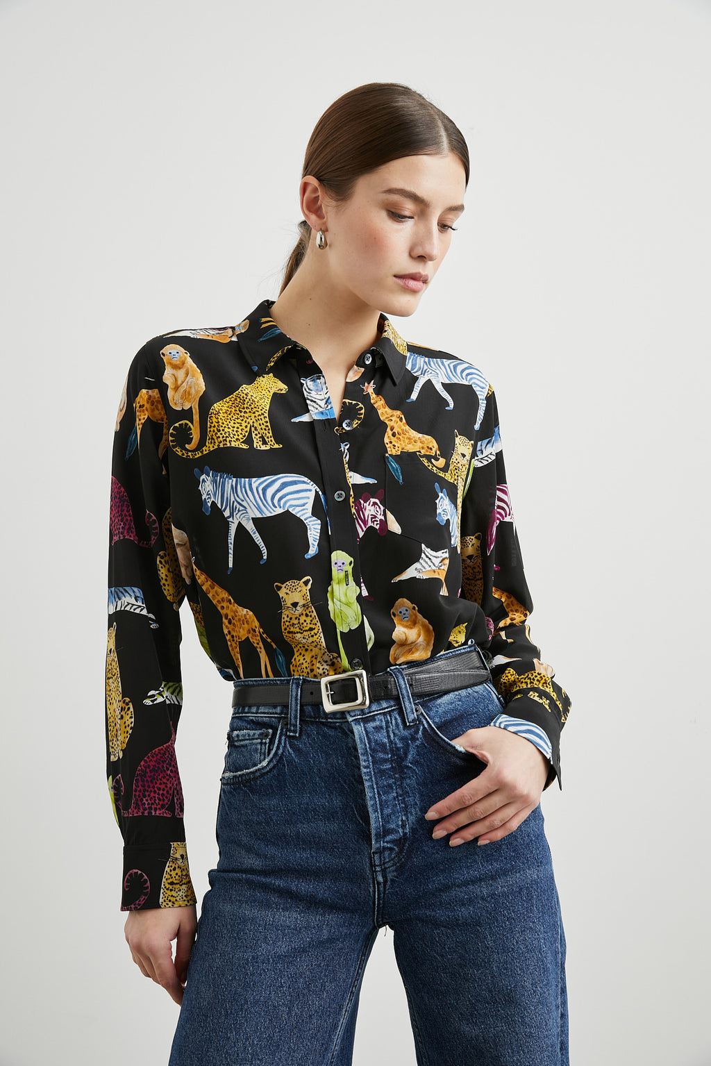 RAILS - KATE BUTTON DOWN ILLUSTRATED ANIMALS