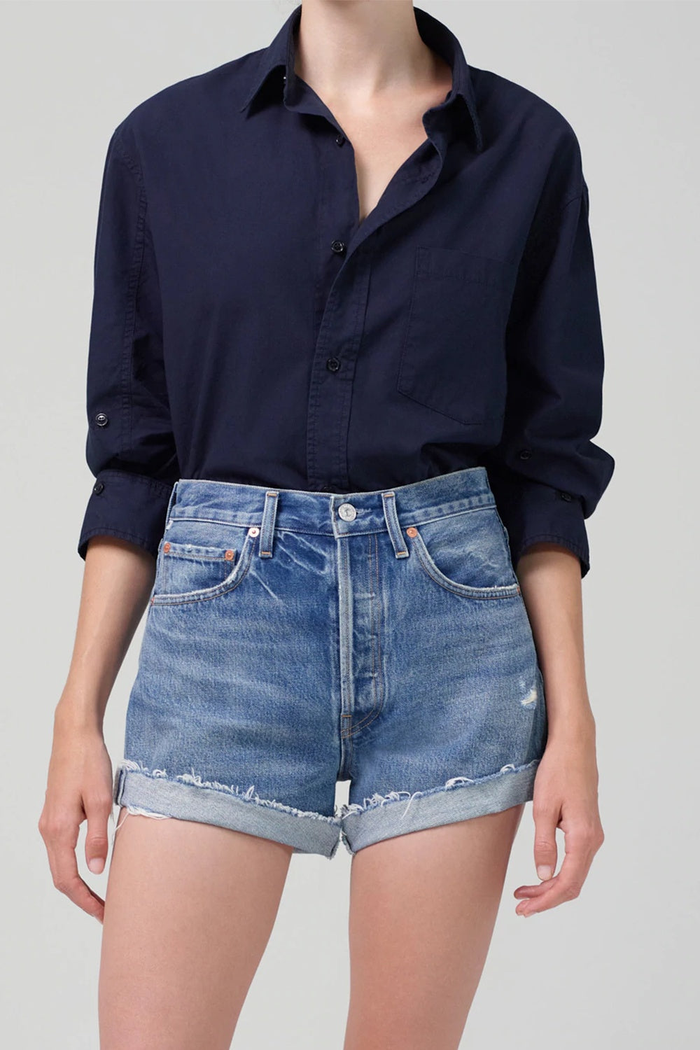 CITIZENS OF HUMANITY - KAYLA OVERSIZED SHIRT NAVY