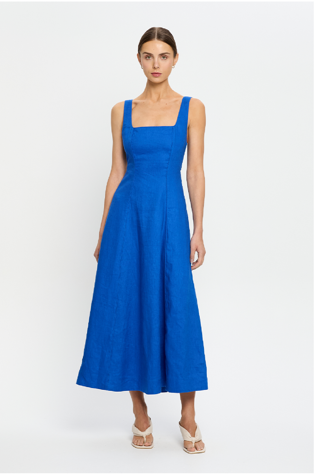 KIVARI - ELISE MIDI DRESS COBALT