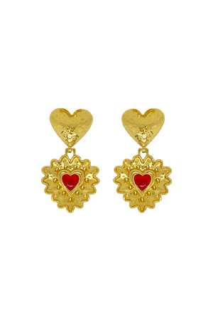 MOUNTAIN MOON - CORDELIA EARRINGS GOLD & RED