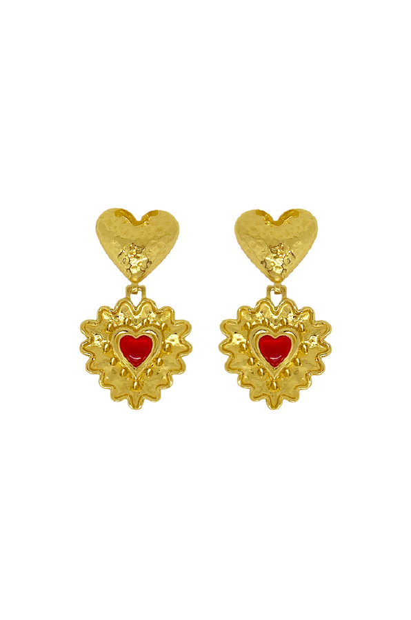 MOUNTAIN MOON - CORDELIA EARRINGS GOLD & RED