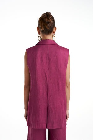 SUMMI SUMMI - SLEEVELESS BLAZER PLUM