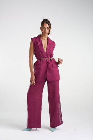 SUMMI SUMMI - SIG LINEN PLUM PANTS