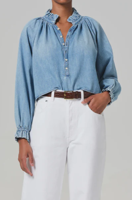 CITIZENS OF HUMANITY - IRIS RUFFLED TOP ROWAN