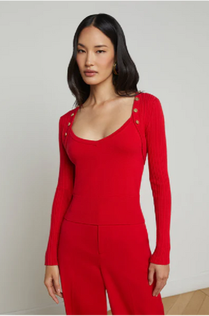 LAGENCE - NARA TANK AND SHRUG SET RED