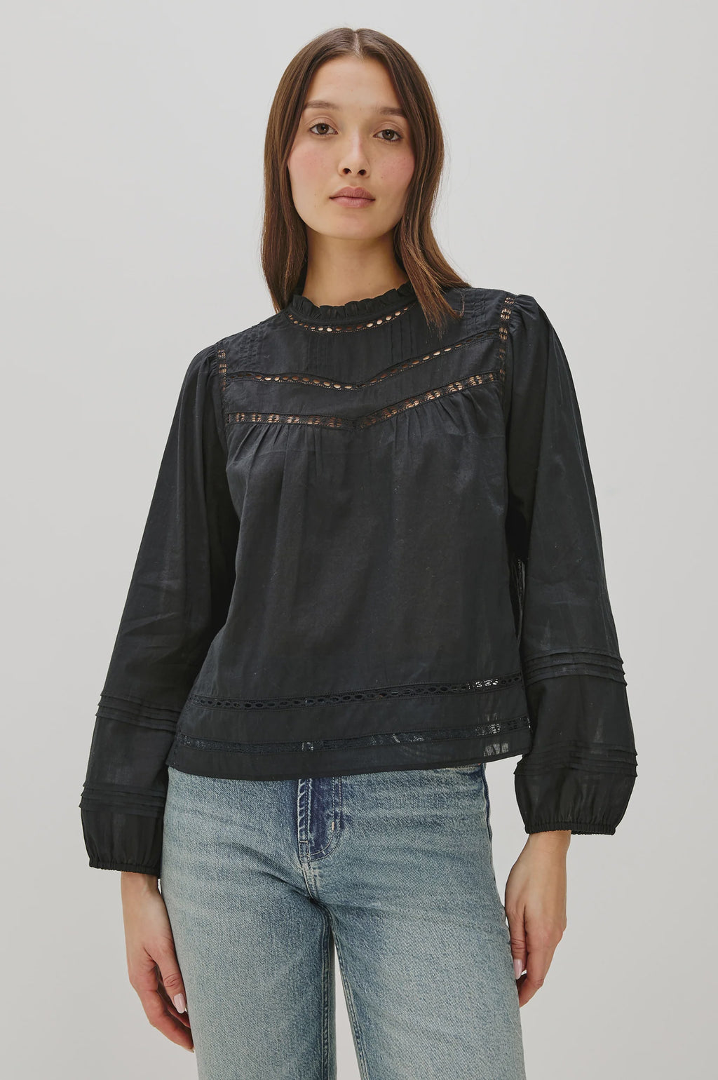 RAILS - REYNA LONG SLEEVE TOP BLACK