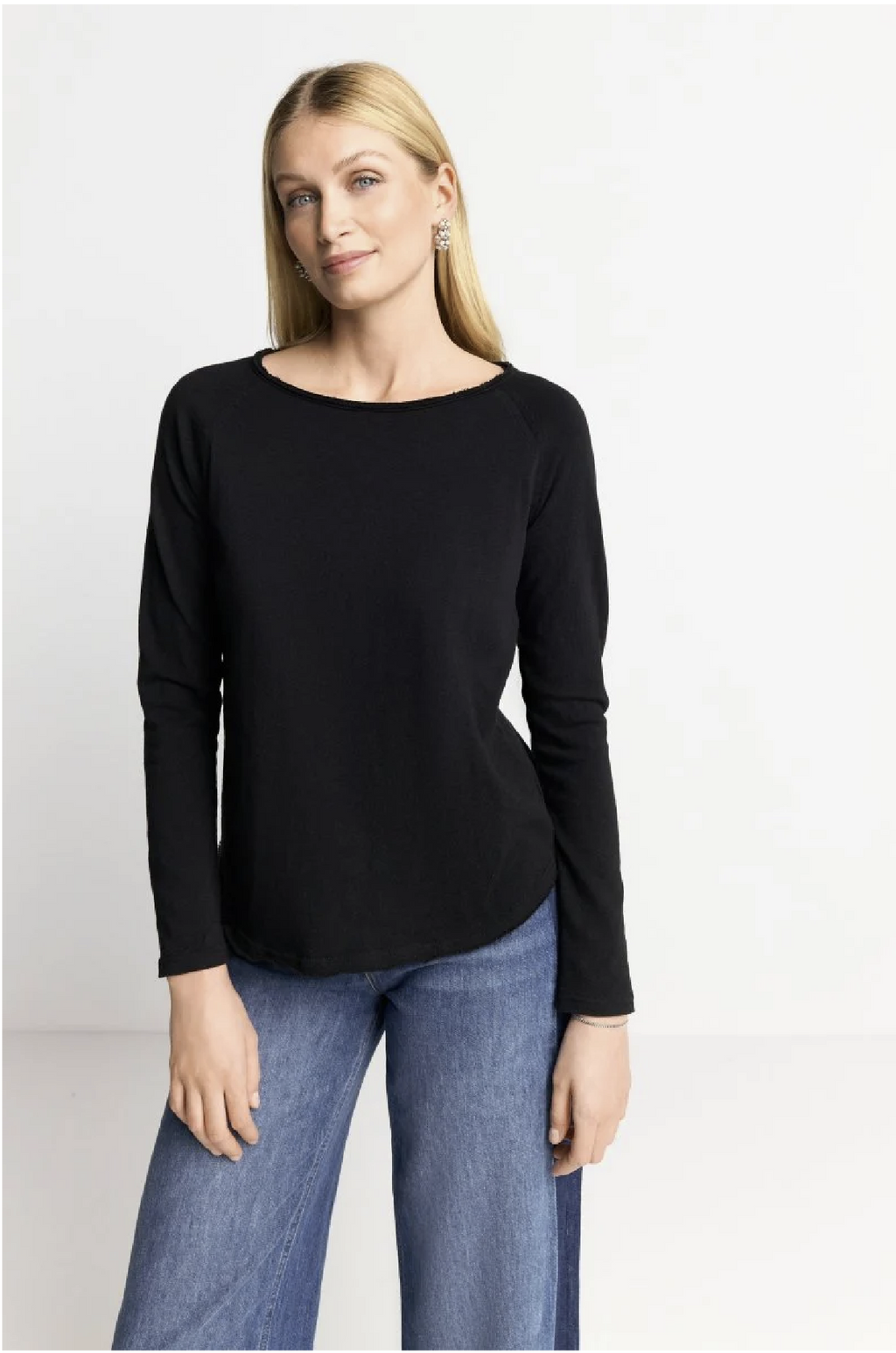 RICH AND ROYAL - ORGANIC  JERSEY LONG SLEEVE BLACK