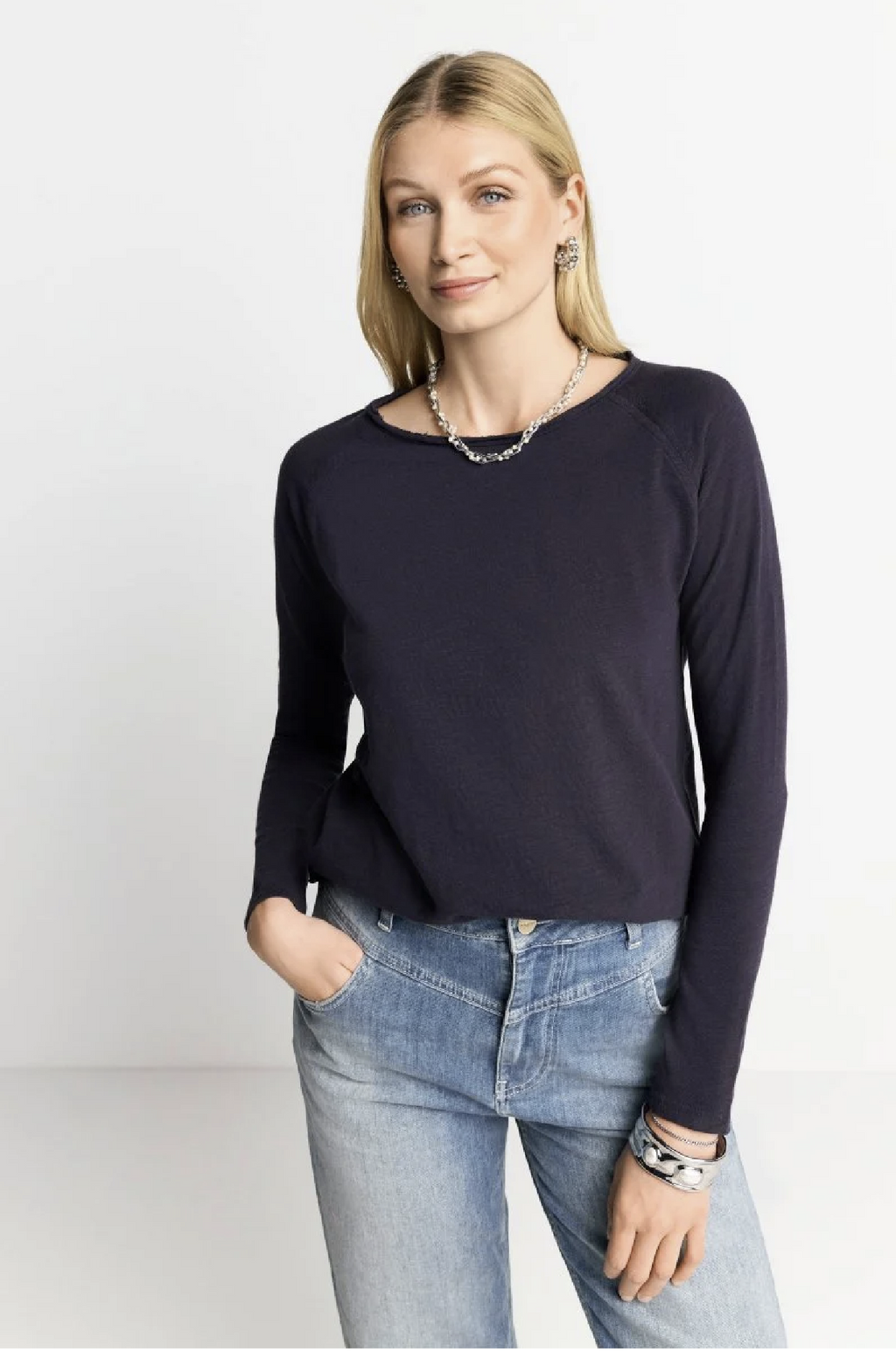 RICH AND ROYAL - ORGANIC JERSEY LONG SLEEVE DEEP BLUE