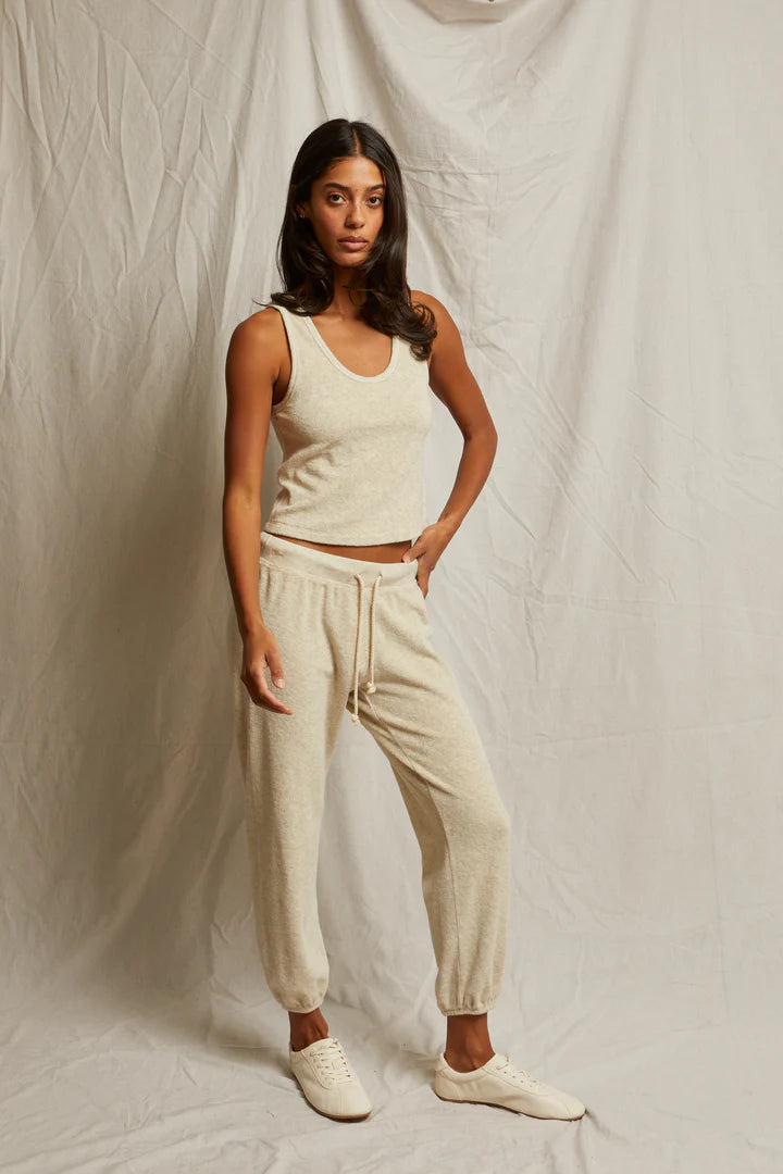PERFECT WHITE TEE - TERRY JOGGER OATMEAL