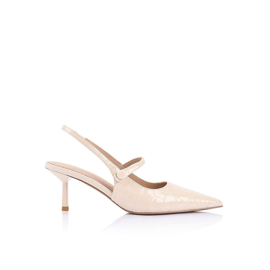 LANA WILKINSON - SCARLETT IVORY CROC HEEL