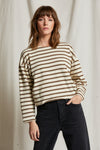 PERFECT WHITE TEE - TAYLOR WALNUT STRIPE