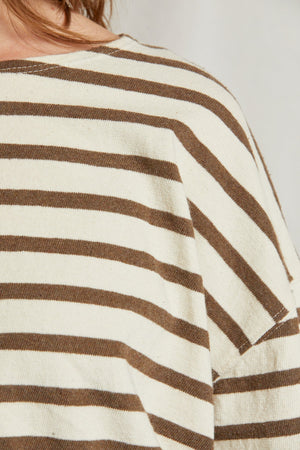 PERFECT WHITE TEE - TAYLOR WALNUT STRIPE