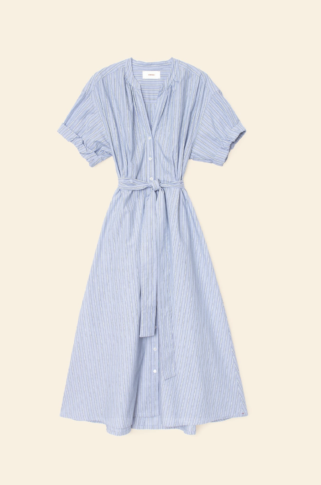 XIRENA - LIORA DRESS CHAMBRAY TEAL STRIPE